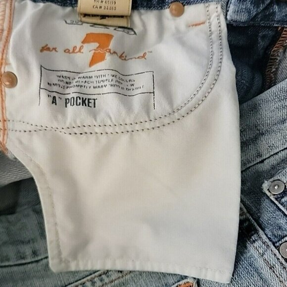 7 For All Mankind Light Blue Ankle Jeans Size 31 - Picture 4 of 6